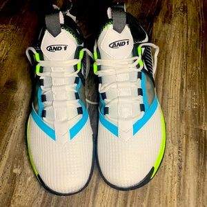 AND1 Charge Basketball Sneakers Shoes WHITE Men SZ 8.5